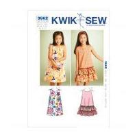 Kwik Sew Childrens Sewing Pattern 3862 A Line Summer Dresses