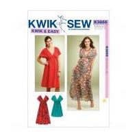 kwik sew ladies sewing pattern 3856 empire v neck dresses