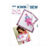 Kwik Sew Crafts Easy Sewing Pattern 3860 Baby Doll Hand Puppet & Blanket