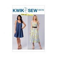 Kwik Sew Ladies Easy Learn to Sew Sewing Pattern 4172 Scoop Neckline Dresses