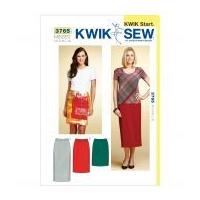Kwik Sew Ladies Easy Learn to Sew Sewing Pattern 3765 Pull on Skirts