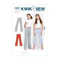 Kwik Sew Childrens Sewing Pattern 3498 Girls Gym & Sweat Pants
