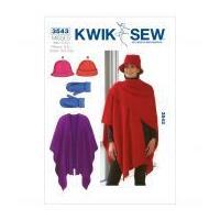 Kwik Sew Ladies Accessories Sewing Pattern 3543 Hats, Mittens & Shawl Wrap