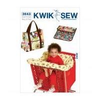 Kwik Sew Sewing Pattern 3643 Shopping Cart Seat Cover & Diaper Bag with Changing Pad
