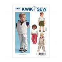 Kwik Sew Toddlers Sewing Pattern 2858 Pants, Shorts & Waistcoat Jacket