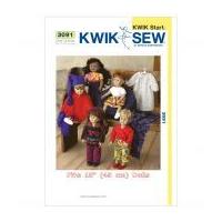 Kwik Sew Crafts Learn to Sew Easy Sewing Pattern 3091 Doll Clothes