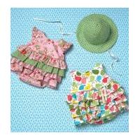 Kwik Sew Baby Sewing Pattern 4094 Frilly Rompers & Hat