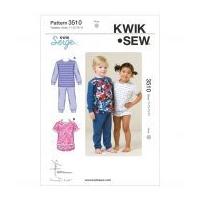 Kwik Sew Toddlers Easy Sewing Pattern 3510 Pyjama Pants & Tops