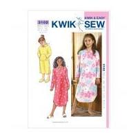 Kwik Sew Childrens Easy Sewing Pattern 3102 Pyjama Nightdress Gowns