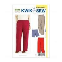 kwik sew ladies plus size easy learn to sew sewing pattern 3482 pants  ...