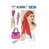 Kwik Sew Accessories Easy Sewing Pattern 3526 Bag, Wristlet, Headbands & Scarf