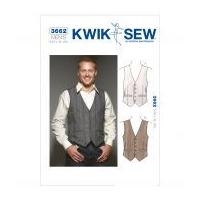 Kwik Sew Men's Sewing Pattern 3662 Smart Waistcoats