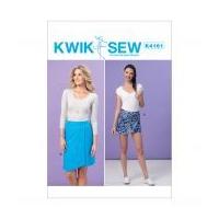 Kwik Sew Ladies Easy Sewing Pattern 4161 Shaped Overlay Skort & Skirt
