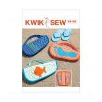 Kwik Sew Accessories Easy Sewing Pattern 4166 Appliqued Flip Flop Cases