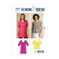 kwik sew ladies sewing pattern 3670 tops tunics