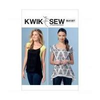 Kwik Sew Ladies Easy Sewing Pattern 4157 Scoop Neck High Low Tops