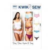 Kwik Sew Ladies Easy Sewing Pattern 3881 Brief, Bikini, Hipster & Thong Lingerie
