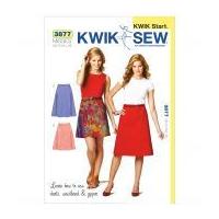 kwik sew ladies easy learn to sew sewing pattern 3877 a line skirts