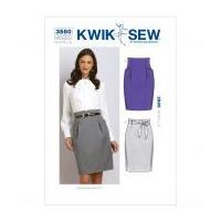 Kwik Sew Ladies Sewing Pattern 3580 Fitted Skirts & Belt