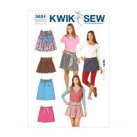 Kwik Sew Ladies Easy Sewing Pattern 3631 Summer Skirts