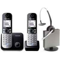 kx tg 6812 with gn 9120 dg wireless headset