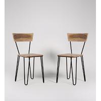 kyoto dining chair set of two in mango wood black