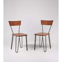 Kyoto Dining chair, set of two in mango wood & black