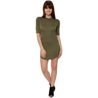 Kylie Curved Hem Bodycon Dress - Green