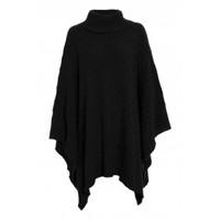 Kyra Grid Knitted Polo Neck Poncho