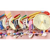 \'Kyra\' Charm Watch With Beads and Shells - 5 Colours