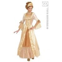 L Ladies Womens Golden Princess Costume Outfit for Fairytale Royal Fancy Dress Female UK 14-16