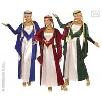 L Ladies Womens Renaissance Queen Costume Outfit for Middle Ages Medieval Fancy Dress Female UK 14-16