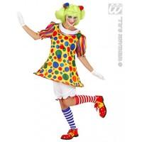 L Ladies Womens Clown Girl Costume Outfit for Circus Fancy Dress Female UK 14-16