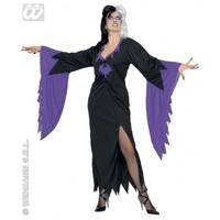 L Ladies Womens Mortisia Dress Costume for Halloween Emo Goth Fancy Dress Female UK 14-16