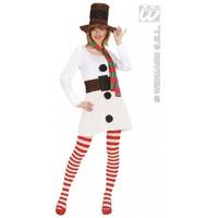 L Ladies Womens Miss Snowman Costume Outfit for Christmas Panto Fancy Dress Female UK 14-16