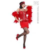 L Red Ladies Womens Flapper Costume Outfit for 20s Moll Gangster Fancy Dress Female UK 14-16 Red