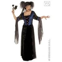 L Ladies Womens Gothic Princess Costume for Halloween Emo Goth Fancy Dress Female UK 14-16