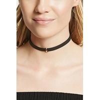 L Initial Faux Leather Choker