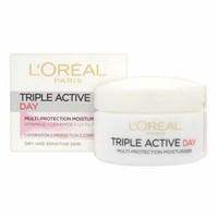L'Oreal Paris Triple Active Day Moisturiser - Dry &amp; Sensitive Skin 50ml
