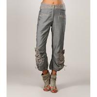 l33 short pants celia womens cropped trousers in grey