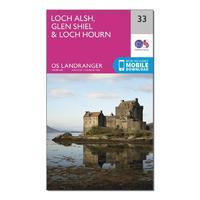 Landranger 33 Loch Alsh, Glen Shiel & Loch Hourn Map With Digital Version