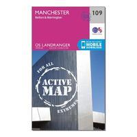 Landranger Active 109 Manchester, Bolton & Warrington Map With Digital Version