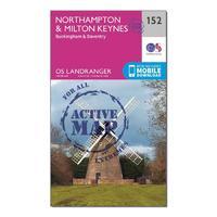 Landranger Active 152 Northampton, Milton Keynes, Buckingham & Daventry Map With Digital Version