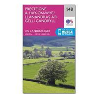 Landranger 148 Presteigne & Hay-on-Wye / Llanandras a\'r Gelli Gandryll Map With Digital Version