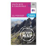 landranger active 32 south skye cuillin hills map with digital version