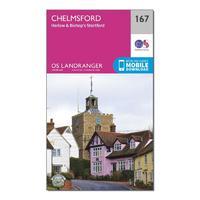 Landranger 167 Chelmsford, Harlow & Bishop\'s Stortford Map With Digital Version