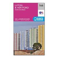 Landranger 166 Luton, Hertford, Hitchin & St Albans Map With Digital Version