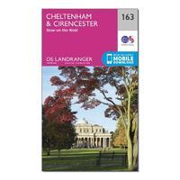 Landranger 163 Cheltenham & Cirencester, Stow-on-the-Wold Map With Digital Version