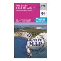 Landranger Active 196 The Solent & the Isle of Wight, Southampton & Portsmouth Map With Digital Version