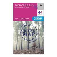 Landranger Active 144 Thetford & Diss, Breckland & Wymondham Map With Digital Version